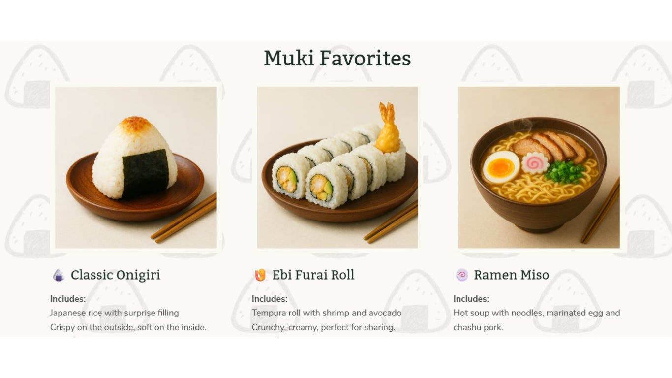 Muki Menu – Minimal Landing Page for Modern Food Brands